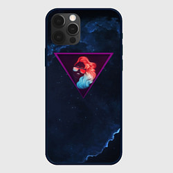 Чехол для iPhone 12 Pro Max Неоновая девушка в треугольнике, цвет: 3D-черный