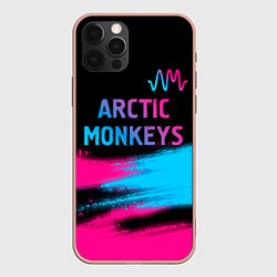 Чехол iPhone 12 Pro Max Arctic Monkeys - neon gradient: символ сверху