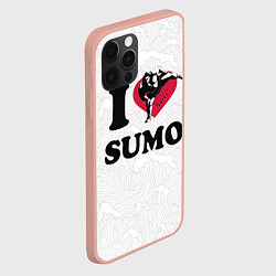 Чехол для iPhone 12 Pro Max I love sumo fighter, цвет: 3D-светло-розовый — фото 2