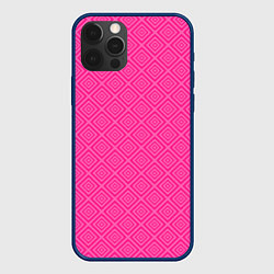 Чехол iPhone 12 Pro Max Розовый орнамент из квадратиков