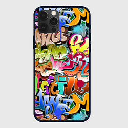 Чехол для iPhone 12 Pro Max Надпись и краска граффити, цвет: 3D-черный
