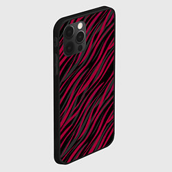 Чехол для iPhone 12 Pro Max Модный полосатый красно- черный узор Зебра, цвет: 3D-черный — фото 2