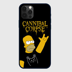 Чехол для iPhone 12 Pro Max Cannibal Corpse Симпсоны Гомер рокер, цвет: 3D-черный