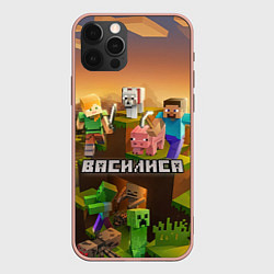 Чехол для iPhone 12 Pro Max Василиса Minecraft, цвет: 3D-светло-розовый