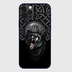 Чехол для iPhone 12 Pro Max Щит Велеса с медведем, цвет: 3D-черный