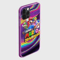 Чехол для iPhone 12 Pro Max Герои Super Mario 3D World - Nintendo, цвет: 3D-сиреневый — фото 2