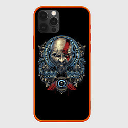 Чехол для iPhone 12 Pro Max Кратос и клики хаоса GoW Ragnarok, цвет: 3D-красный