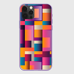 Чехол для iPhone 12 Pro Max Квадрат и прямоугольники, цвет: 3D-сиреневый