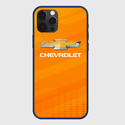 Чехол для iPhone 12 Pro Max Chevrolet абстракция, цвет: 3D-тёмно-синий