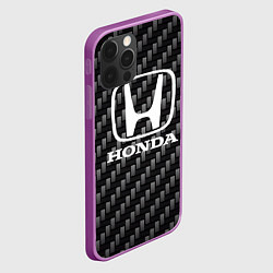 Чехол для iPhone 12 Pro Max Honda абстракция карбон, цвет: 3D-сиреневый — фото 2