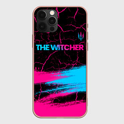 Чехол iPhone 12 Pro Max The Witcher - neon gradient: символ сверху