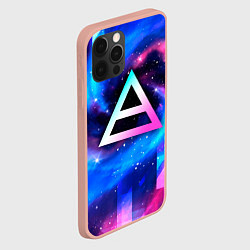 Чехол для iPhone 12 Pro Max Thirty Seconds to Mars неоновый космос, цвет: 3D-светло-розовый — фото 2