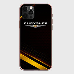 Чехол для iPhone 12 Pro Max Chrysler Абстракция, цвет: 3D-светло-розовый