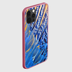 Чехол для iPhone 12 Pro Max Перьевой паттерн - авангард, цвет: 3D-малиновый — фото 2