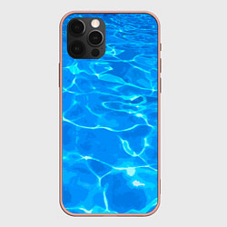 Чехол для iPhone 12 Pro Max Абстрактные волны бассейна - текстура, цвет: 3D-светло-розовый
