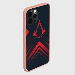 Чехол для iPhone 12 Pro Max Красный символ Assassins Creed на темном фоне со с, цвет: 3D-светло-розовый — фото 2