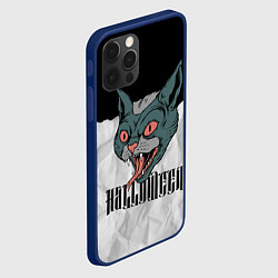 Чехол для iPhone 12 Pro Max Happy Halloween - wild cat, цвет: 3D-тёмно-синий — фото 2