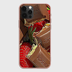 Чехол iPhone 12 Pro Max Клубника и шоколад Рошен