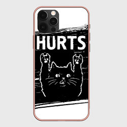 Чехол для iPhone 12 Pro Max Группа Hurts и рок кот, цвет: 3D-светло-розовый