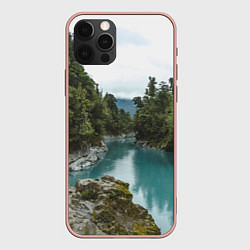 Чехол iPhone 12 Pro Max Река, лес и скалы