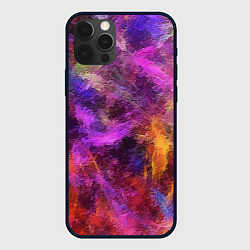 Чехол для iPhone 12 Pro Max Разводы цветные, цвет: 3D-черный