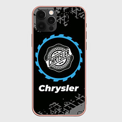 Чехол iPhone 12 Pro Max Chrysler в стиле Top Gear со следами шин на фоне