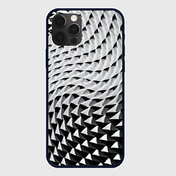 Чехол для iPhone 12 Pro Max Металлическая абстрактная броня, цвет: 3D-черный