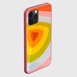 Чехол для iPhone 12 Pro Max Красно-жёлто-оранжевый паттерн, цвет: 3D-малиновый — фото 2