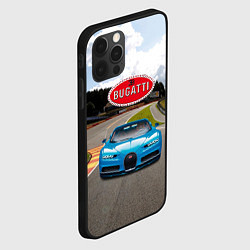 Чехол для iPhone 12 Pro Max Bugatti - motorsport - гоночная трасса, цвет: 3D-черный — фото 2