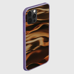 Чехол для iPhone 12 Pro Max Тёмно-золотые нановолны, цвет: 3D-серый — фото 2