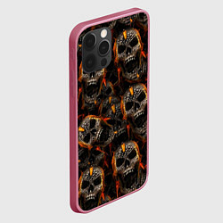 Чехол для iPhone 12 Pro Max Реалистичные черепа, цвет: 3D-малиновый — фото 2