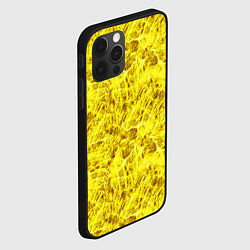 Чехол для iPhone 12 Pro Max Жёлтый лёд - текстура, цвет: 3D-черный — фото 2