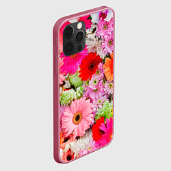 Чехол для iPhone 12 Pro Max Colorful chrysanthemums, цвет: 3D-малиновый — фото 2