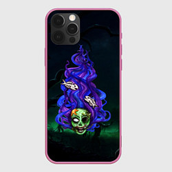 Чехол для iPhone 12 Pro Max Зомби - русалка, цвет: 3D-малиновый