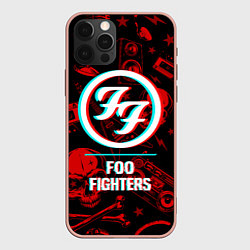 Чехол для iPhone 12 Pro Max Foo Fighters rock glitch, цвет: 3D-светло-розовый