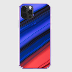 Чехол для iPhone 12 Pro Max Синий и красный песок, цвет: 3D-сиреневый