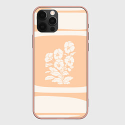 Чехол iPhone 12 Pro Max Цветы на кремовом фоне