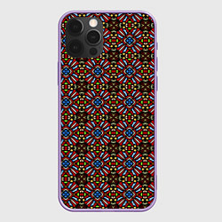 Чехол для iPhone 12 Pro Max Витражи - круглые, цвет: 3D-сиреневый