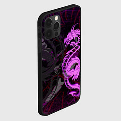 Чехол для iPhone 12 Pro Max Неоновый дракон purple dragon, цвет: 3D-черный — фото 2