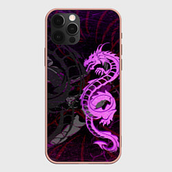 Чехол iPhone 12 Pro Max Неоновый дракон purple dragon