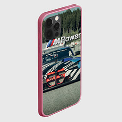 Чехол для iPhone 12 Pro Max BMW M Power - Motorsport - Racing team, цвет: 3D-малиновый — фото 2