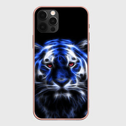Чехол iPhone 12 Pro Max Синий неоновый тигр