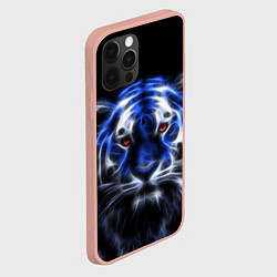 Чехол для iPhone 12 Pro Max Синий неоновый тигр, цвет: 3D-светло-розовый — фото 2