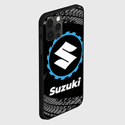 Чехол для iPhone 12 Pro Max Suzuki в стиле Top Gear со следами шин на фоне, цвет: 3D-черный — фото 2