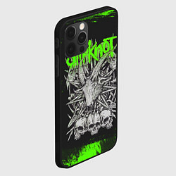 Чехол для iPhone 12 Pro Max Slipknot green logo, цвет: 3D-черный — фото 2