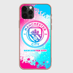 Чехол iPhone 12 Pro Max Manchester City neon gradient style