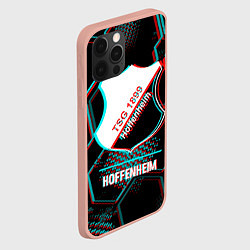 Чехол для iPhone 12 Pro Max Hoffenheim FC в стиле glitch на темном фоне, цвет: 3D-светло-розовый — фото 2