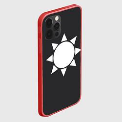 Чехол для iPhone 12 Pro Max Белое солнце узор, цвет: 3D-красный — фото 2