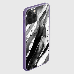 Чехол для iPhone 12 Pro Max Черные акварельные разводы, цвет: 3D-серый — фото 2