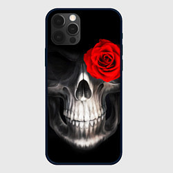 Чехол для iPhone 12 Pro Max Роза на черепе, цвет: 3D-черный